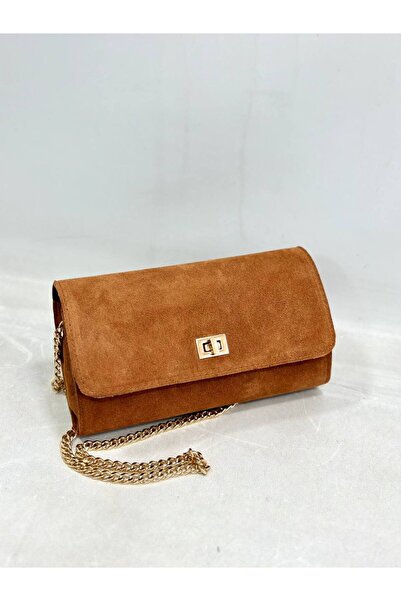 çkn sedat çakan çanta & fular & aksesuar Hakiki süet deri kilit detaylı kadın...