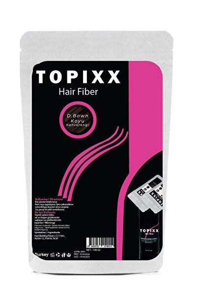 topixx hair fiber 100 Gr. Koyu Kahve(Dark Brown.) Saç Dolgunlaştırıcı Topik Toz Fiber A Kalite