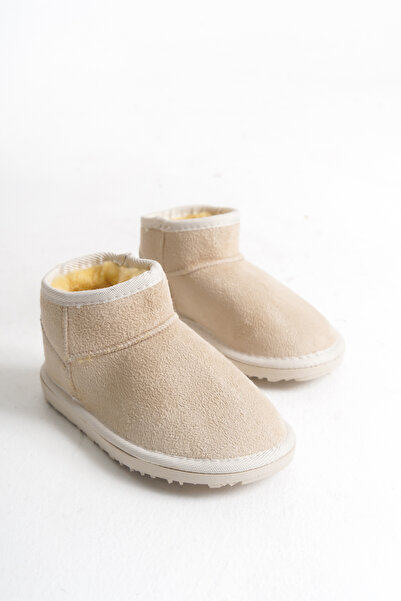 Moda Lime Kız Bebek Taba Tarçın Ultra Mini Süet İçi Kürklü Kışlık Kalın Taban Çocuk Bot