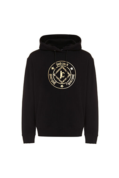 Just Cavalli Kapüşon Yaka Siyah Erkek Sweatshırt 75OAIT09