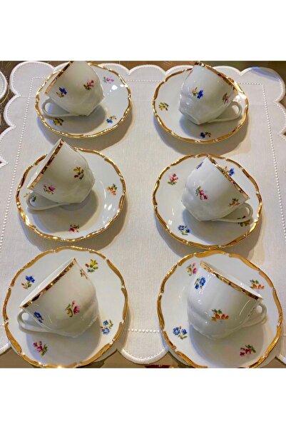 hediye Esterhomedecor Set of 6 Czechoslovak Porcelain Coffee Cups