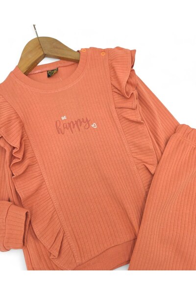 Ege Bebek Baby Girl Happt Printed, Twill Fabric, Seasonal 6-9-12-18-24 Months Daily 2-Piece Bottom Top Set