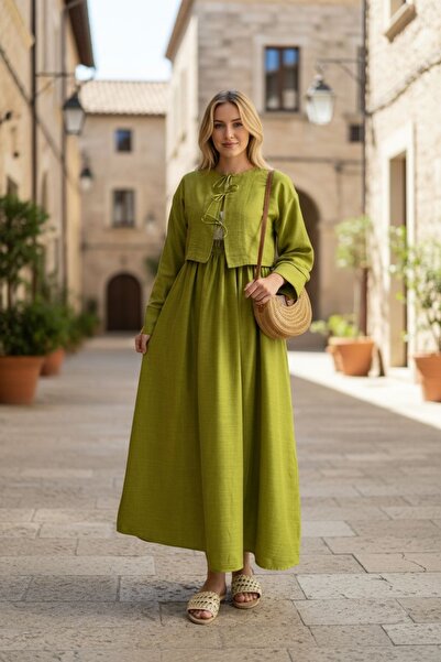 ENDAMIM Σετ λινό φούστα