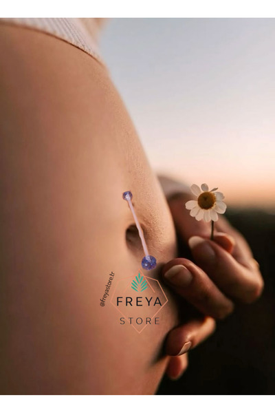Freya Mavi Simli Şeffaf Hamile Piercing 6-9ay (4.5 cm)