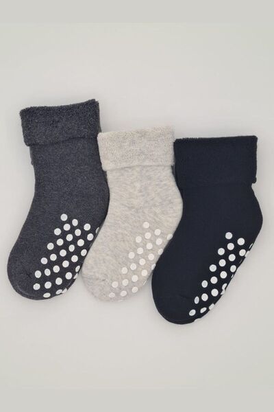 Defne Baby 3 أزواج من الجوارب الشتوية ذات النعل غير القابل للانزلاق للأطفال ا...