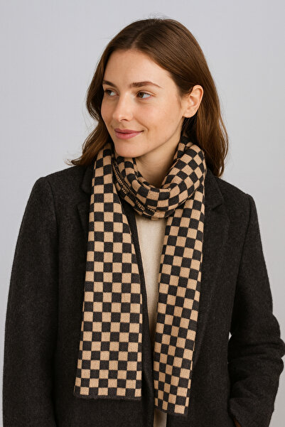 Sebir Moda Πλεκτό κασκόλ με καρό σχέδιο