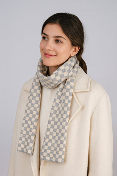 Sebir Moda Πλεκτό κασκόλ με καρό σχέδιο