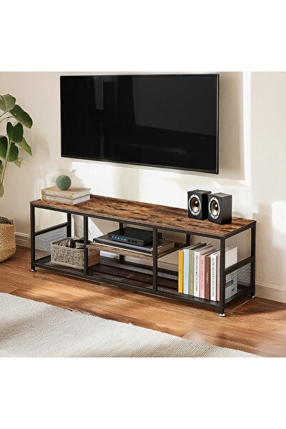 AGD حامل تلفزيون لأجهزة التلفاز حتى 55 بوصة وطاولة قهوة بثلاث طبقات مفتوحة