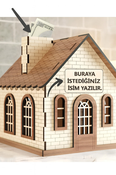 Rimewood Kişiye Özel İsimli Klitli Tip Box Bahşiş Kutusu Ve Kumbara Sandık Tipi Tipbox
