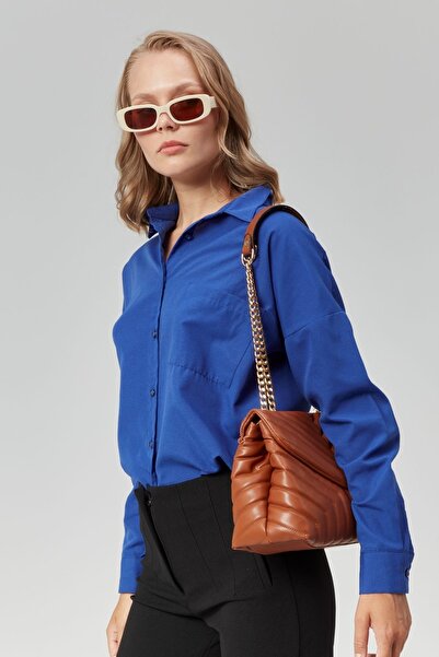 Morpelikan Γυναικεία τσάντα ώμου με καπιτονέ με χρυσό λουράκι αλυσίδας - Τρία διαμερίσματα