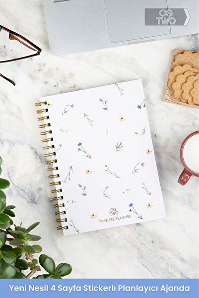 Muhtelif Ogtwo Spring 17X24 Cm Stickerlı Süresiz Planlama Sert Kapaklı Haftal...