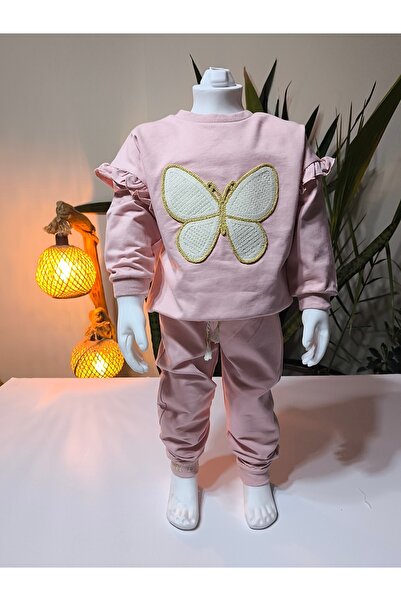 Miniworld Girl's Top and Bottom Set with Ruffled Sleeves, Hand Embroidery, Embossed Flower, 100% Cotton