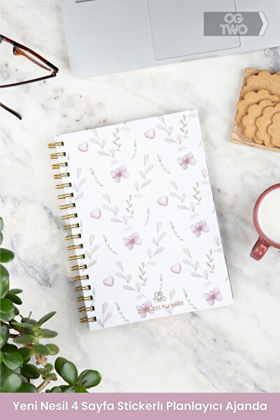 Muhtelif Ogtwo Butterfly 17X24 Cm Stickerlı Süresiz Planlama Sert Kapaklı Haf...