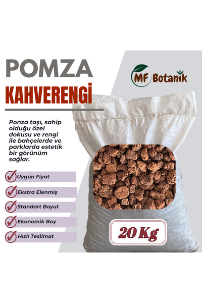 MF Botanik Kırmızı Pomza Taşı 15-25 Mm 20 KG Volkanik Cürüf Ponza Lav Kırığı