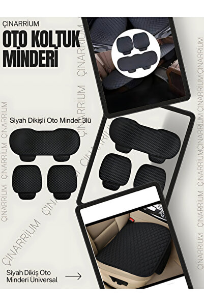 pınaxar Set de 3perne pentru scaune auto, negru, cu cusături negre, ergonomic...