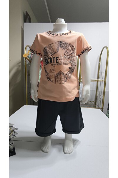 Miniworld Kids Unisex Girls Boys Shorts Bottom Top Set Nursery 100% Cotton Casual Style Design Premium, Salmon