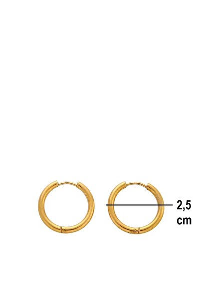 Siya Silver Gold Renk Cerrahi Çelik Halka Küpe - Beden Seçiniz