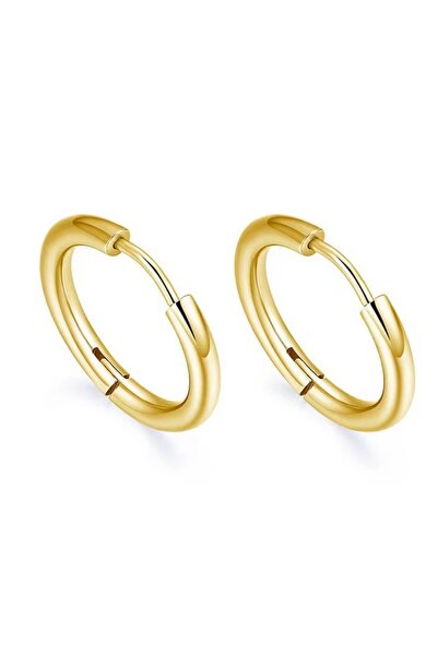 Siya Silver Gold Renk Cerrahi Çelik Halka Küpe - Beden Seçiniz