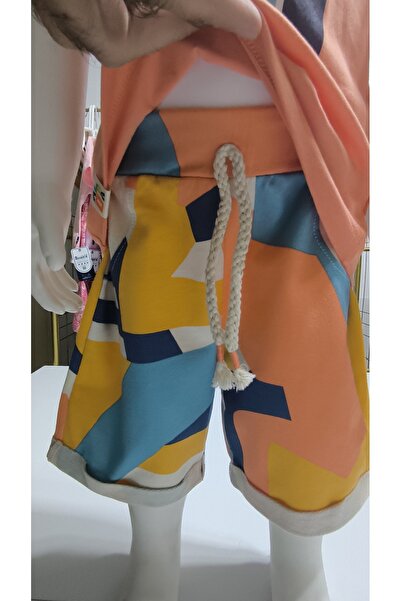 Miniworld Kids Unisex Girls Boys Shorts Bottom Top Set Nursery 100% Cotton Casual Style Design Premium, Orange