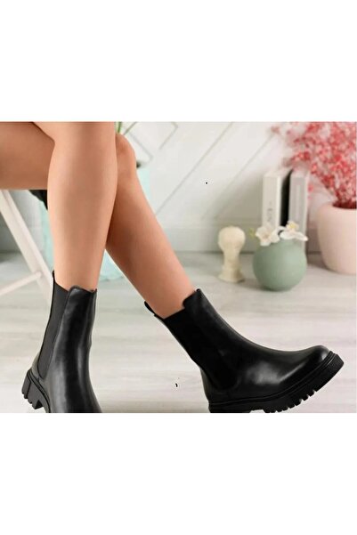 Karanshoes Μαύρο Thermo Αντιολισθητικό Χωρίς Πλαϊνό Φερμουάρ Χωρίς Κορδόνια κωδικός w+417