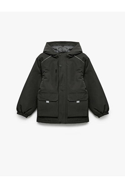 Koton Long Sleeve Zippered Hooded Puffer Jacket with Pocket