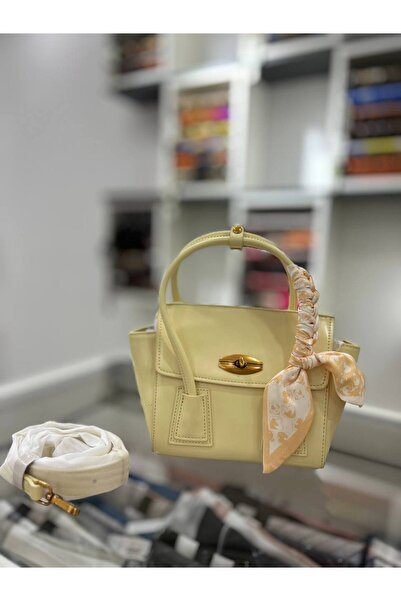 Levidor Yellow Scarf Detailed Shoulder Bag