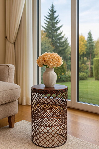 VENON Home Metal Modern Sehpa (250x480) Siyah Bakır Patine