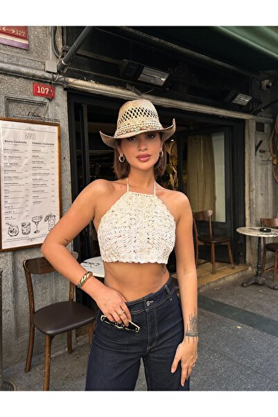 LAGRANZE Kadın Premium Bohem Kovboy Şapka