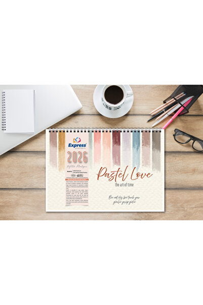 Express 2026 Takvim A4 Ebat 53 Haftalık Planlayıcı Pastel Love