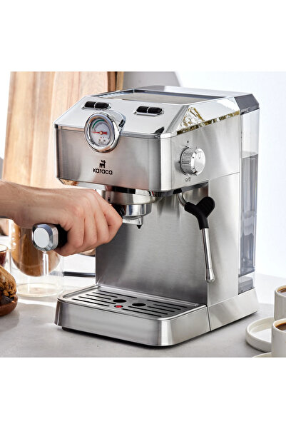 Karaca 20 Bar Basınç, Süt Köpürtücülü, Espresso, Latte, Cappuccino, Americano Makinesi