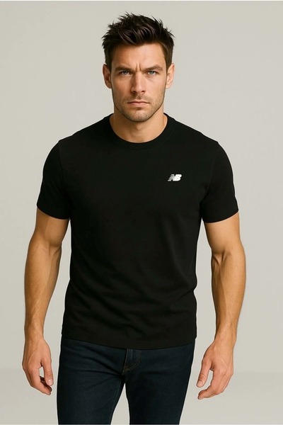 New Balance Mnt1537 Μαύρο ανδρικό μπλουζάκι Classic Basic Logo