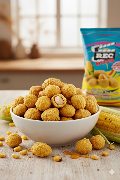 REC NUTS Süt Mısır Soslu Çıtır Kaplamalı Fırınlanmış Yer Fıstığı Kuruyemiş 200 gr Atıştırmalık