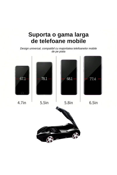 Inteliced Suport de Telefon 3in1 Pentru Masina sau Casa Negru, Inteliced®,Rotativ 360°,Afisaj Numar de Telefon