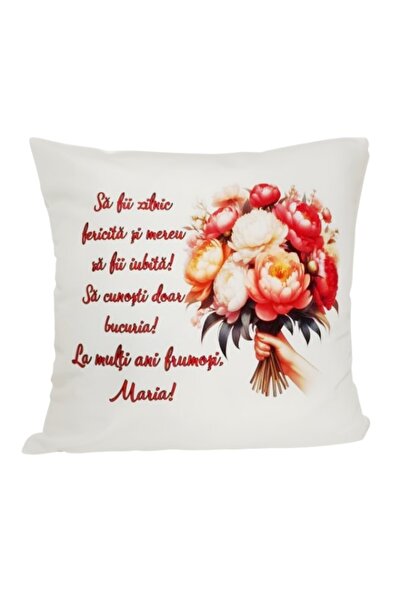 OEM Personalized Pillow with the Message ''Happy Birthday, Maria!'', 40 x 40 cm