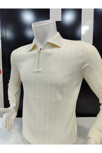 ADVANTE GÜNCÜOĞLU MEVSİMLİK UZUN KOLLU POLO YAKALI FERMUARLI ALT KISMI LASTİKLİ ERKEK TRİKO