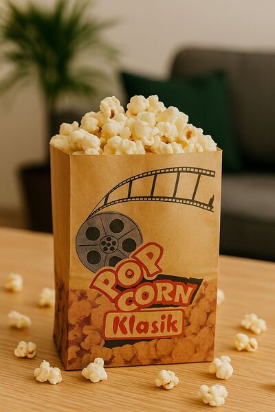 ÇET PACK 20 ADET POPCORN KAĞIT MISIR KUTUSU POŞETİ AMBALAJ MİNİ BOY