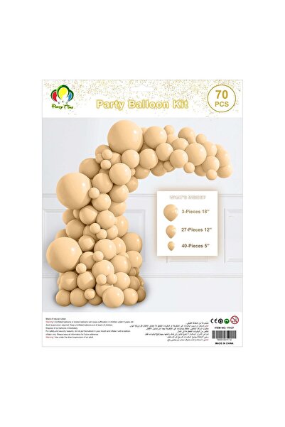 Party Time 70pcs Latex Balloon Kit Colored Theme Balloons Party Supplies, Blush