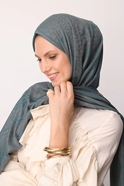 Mooncorn Lavin Desen Двосторонній шарф, темно-сірий-смарагдовий