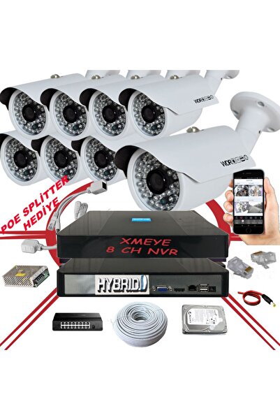 BİSES 8' li 5 MP 1940P Sensör 6 Megapiksel Sony Lens Metal Kasa IP Güvenlik K...