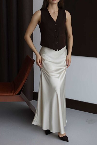 lovmi Дамска жилетка с V-образно деколте и подплата - Slim Fit