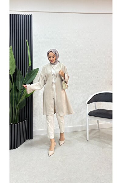 Bluezade Kimono kap keten tesettür