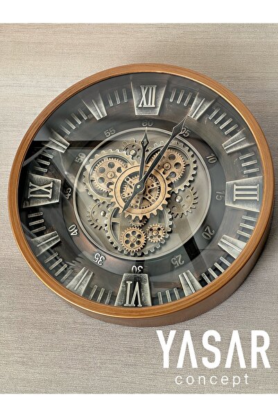 YASAR CONCEPT Cranford Metal Çarklı Duvar Saati 46 Cm