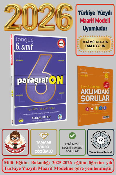 Tonguç Yayınları 6. Sınıf Paragrafon Paragraf on Konu Özetli Video Anlatımlı Çözümlü Soru Bankası #Hız #Atölyem