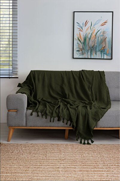 PARELDA HOME HAKİ-HAKİ BALIKSIRTI DESEN KOLTUK ÖRTÜSÜ 180*210