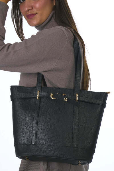 ABBRA Women's Vegan Leather Buckle Front Puppy Bag