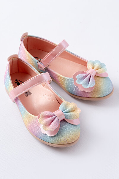 p papuccum ortopedi çocuk ayakkabıları Girl's Rainbow Non-Slip Sole Ballerinas