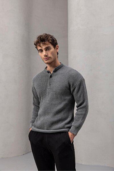 Valiberta سترة Wes Selanik محبوكة بثلاثة أزرار ونصف أزرار مريحة للرجال - مدخن