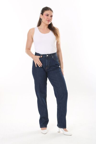 Şans Kadın Büyük Beden Lacivert 5 Cepli Kot Pantolon 65N37848