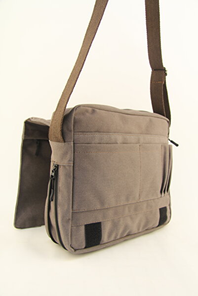 QUB CLUB Postman Coffee Business School Canvas Waterproof Gusseted Briefcase Street Bag