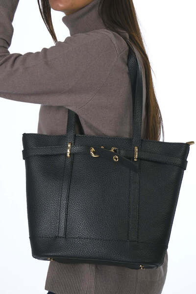 ABBRA Women's Vegan Leather Buckle Front Puppy Bag